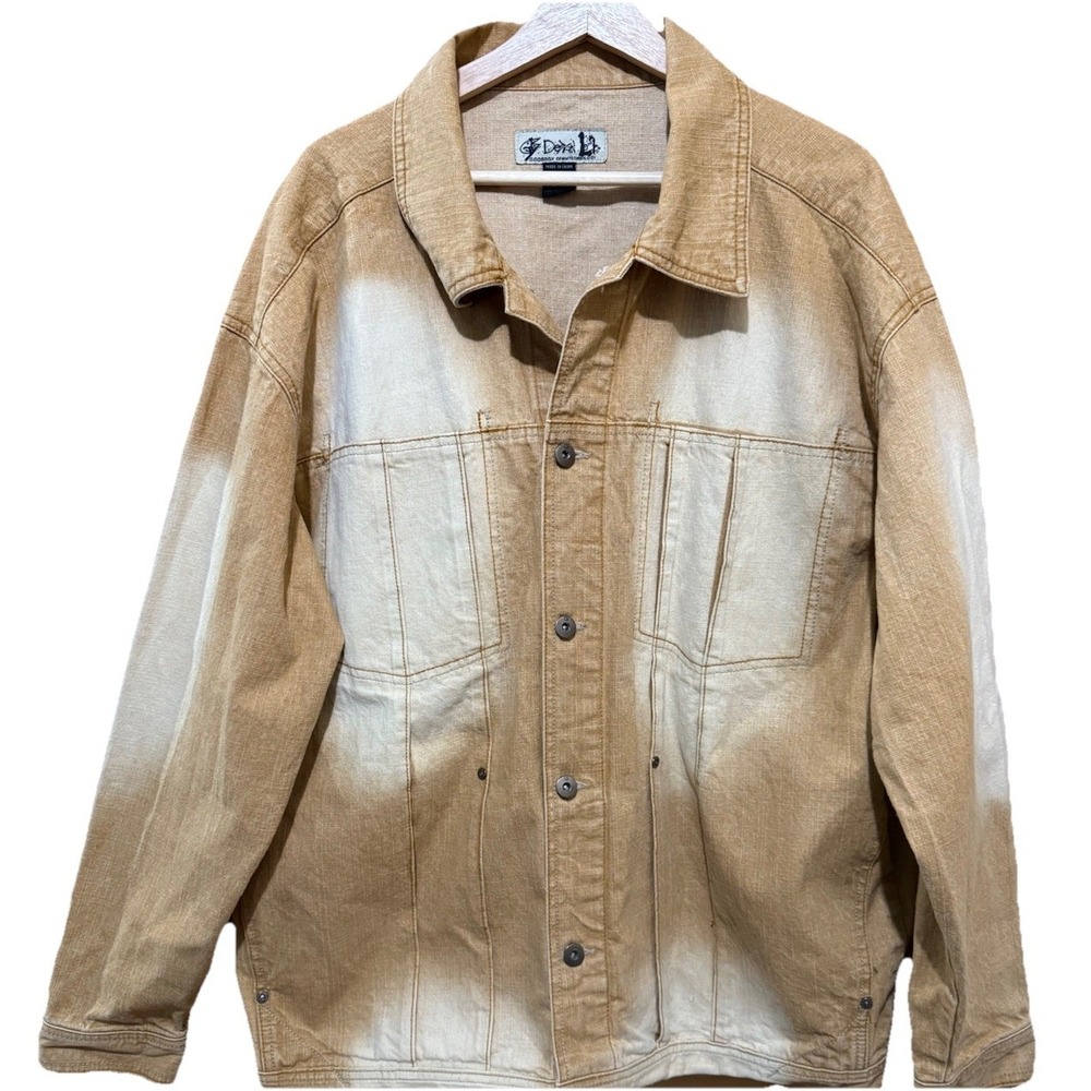Godbody Denim Technology Sand Fade Jean Jacket‎ Mens XXL Y2K NWOT